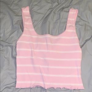 Pink cropped tank top